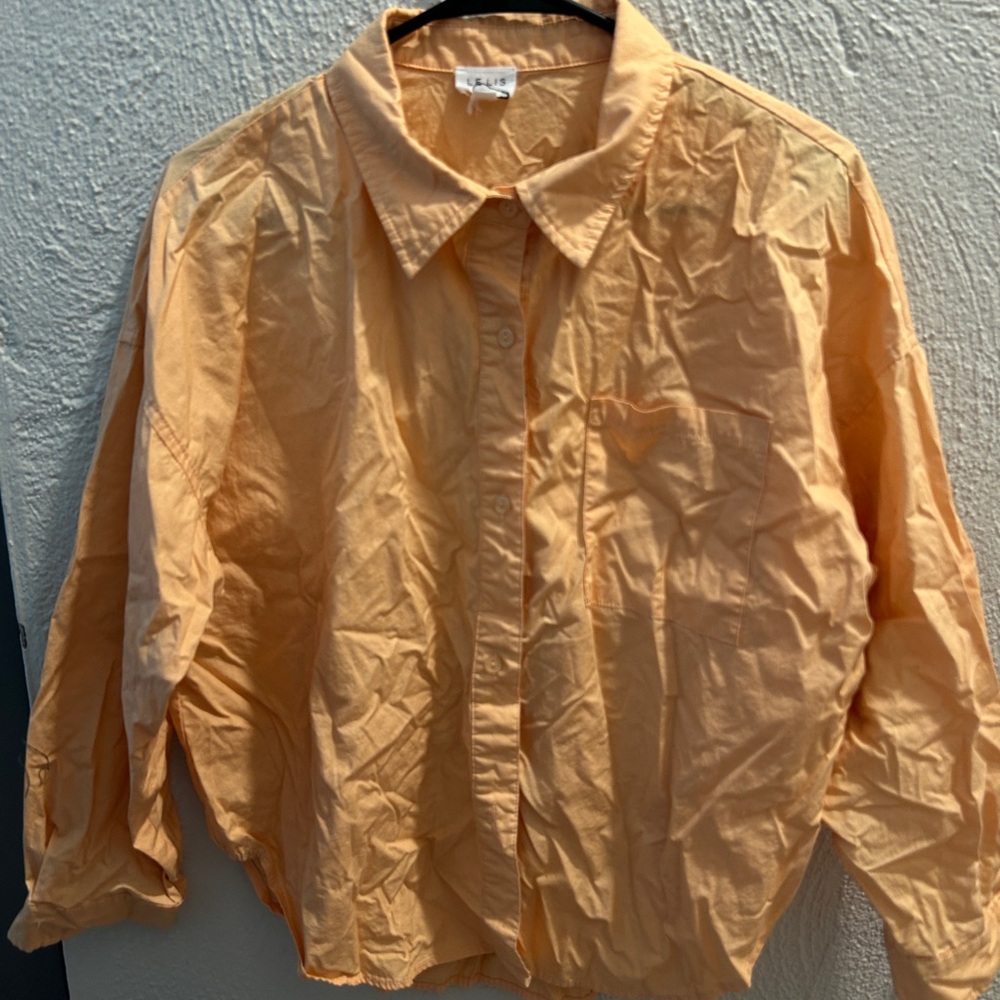 Le Lis Orange Casual Button Down Shirt